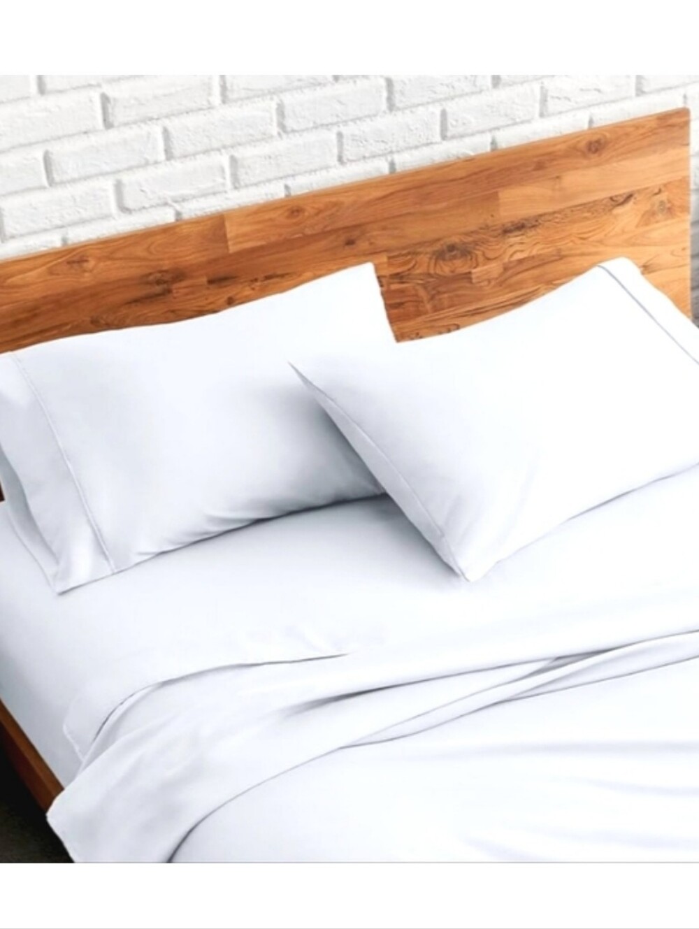 Bare Home 4 Pillow Cases Standard = Queen Size White Two Sets Of 2 Microfiber